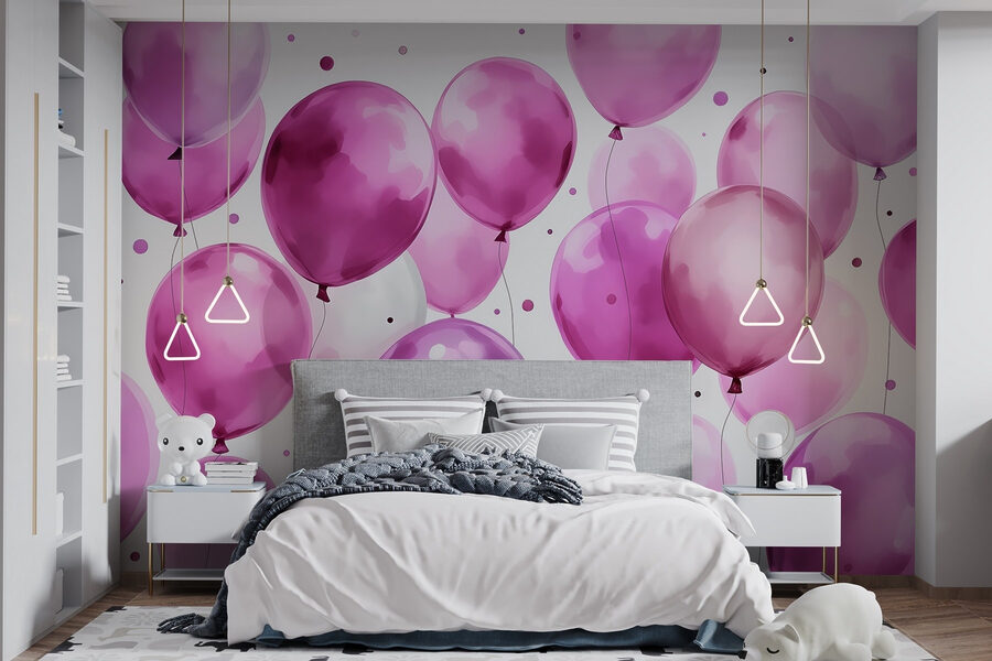 Groupe de ballons violets et blancs