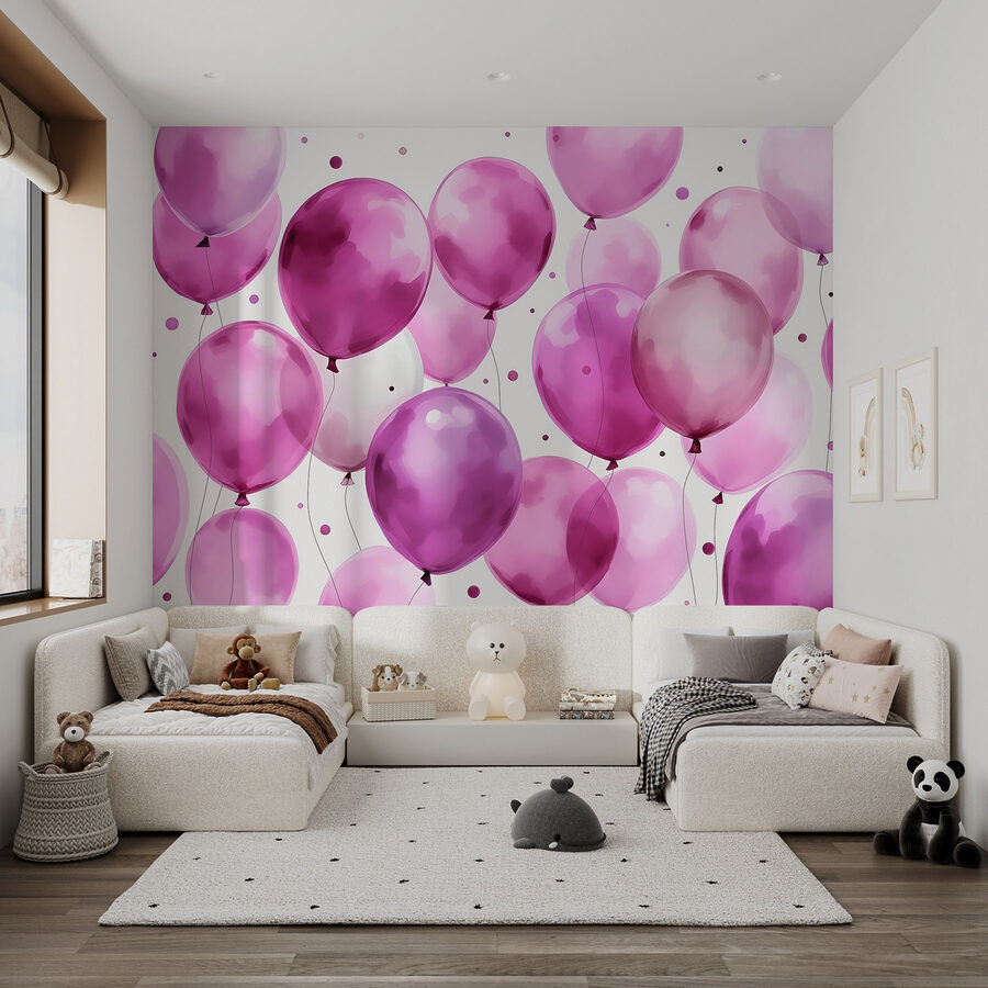 Groupe de ballons violets et blancs