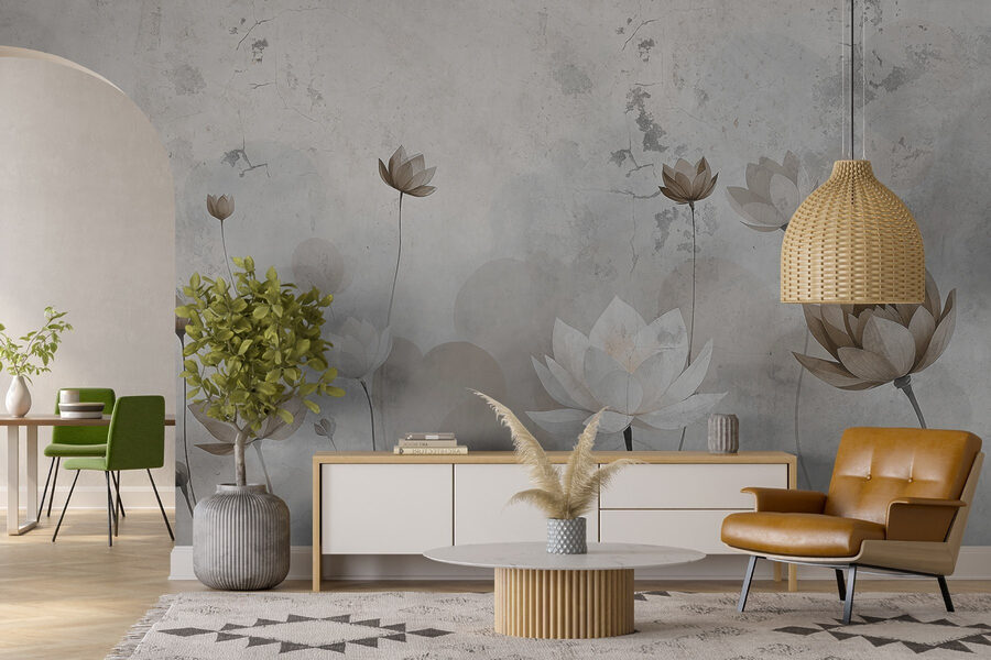 Papier peint avec des fleurs