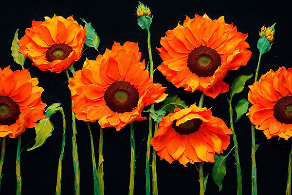 Groupe de fleurs orange Groupe de fleurs orange