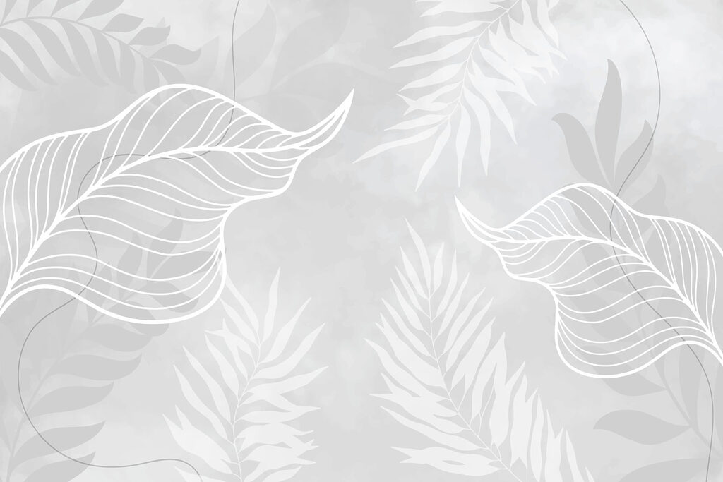 Feuilles blanches sur fond gris Feuilles blanches sur fond gris