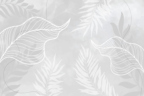 Feuilles blanches sur fond gris Feuilles blanches sur fond gris