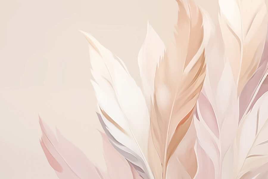 Des teintes douces de plumes délicates.