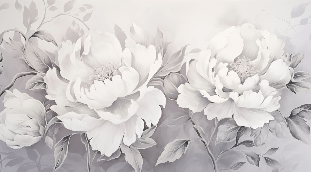 Arrangement floral blanc élégant sur toile Arrangement floral blanc élégant sur toile