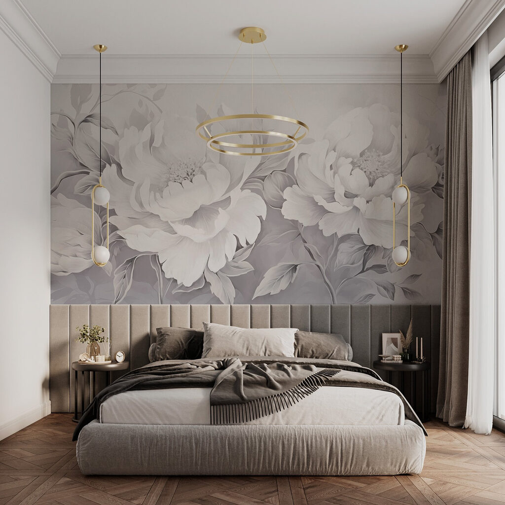 Elegant white floral arrangement on canvas