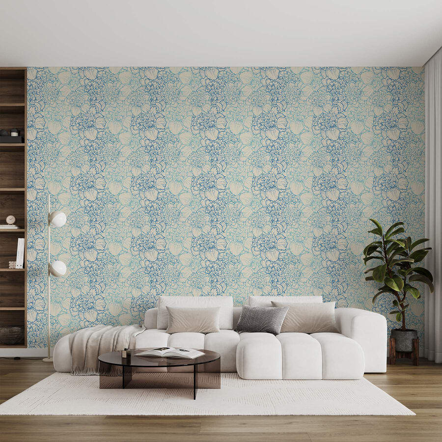 Motif de fleurs bleues et blanches Motif de fleurs bleues et blanches