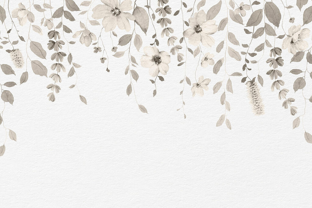Motif botanique doux sur fond blanc Motif botanique doux sur fond blanc