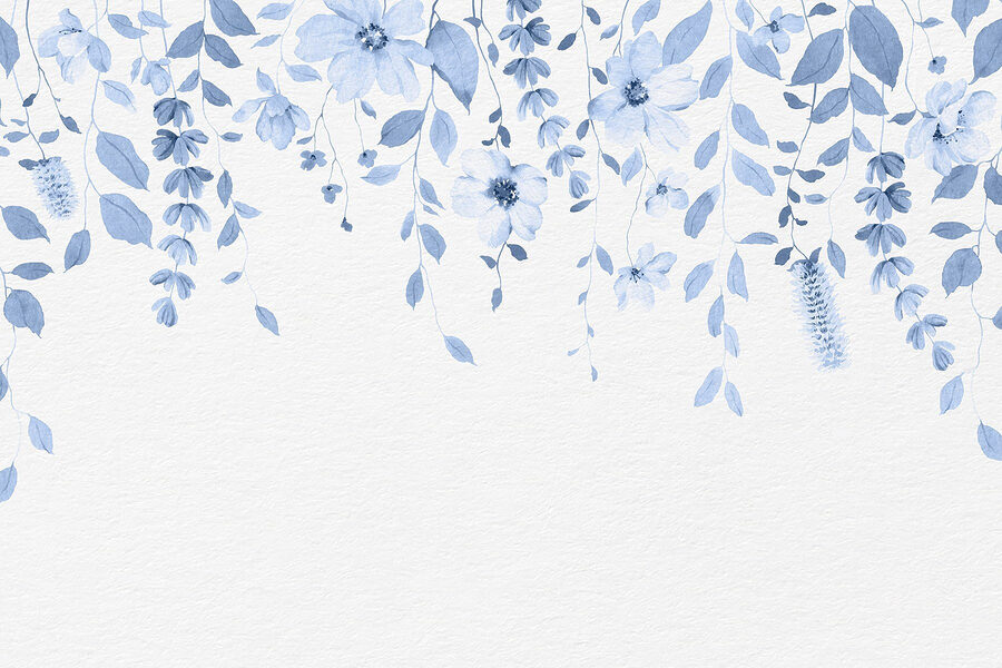 Papier peint Fleurs et feuilles bleues – Image 4