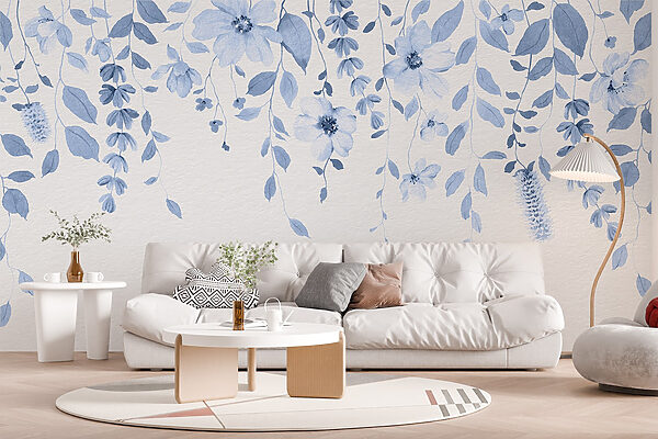 Fleurs et feuilles bleues Fleurs et feuilles bleues