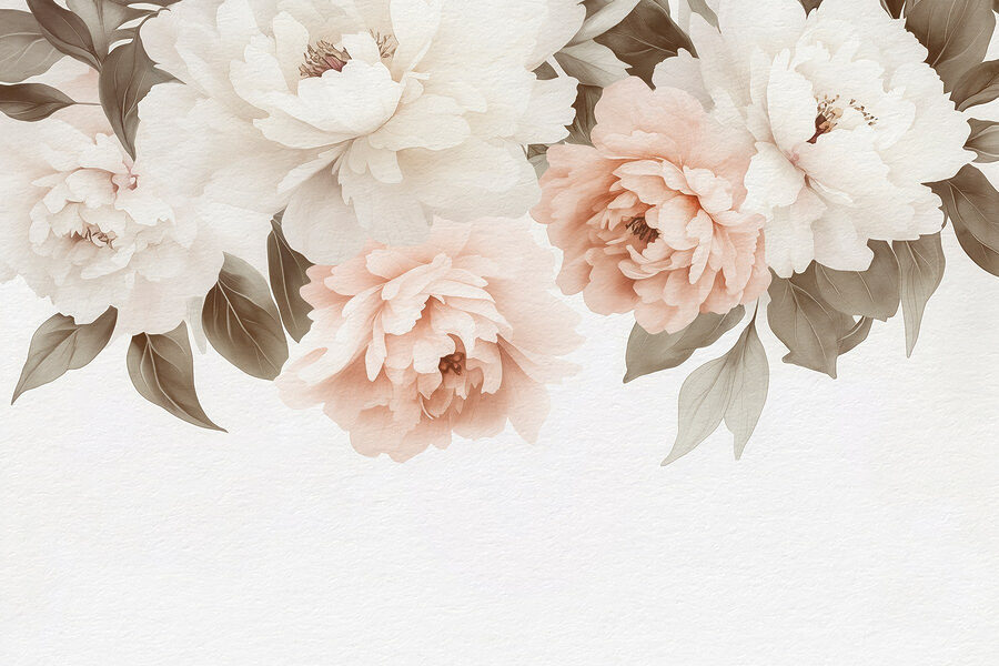 Groupe de fleurs avec feuilles