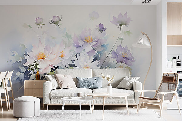 Peinture de fleurs sur fond blanc w08883pig10r 600x400 - Peinture de fleurs sur fond blanc