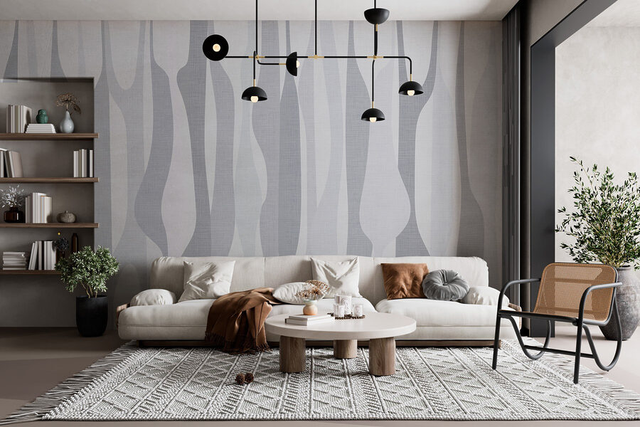 Tissu blanc et gris à motifs
