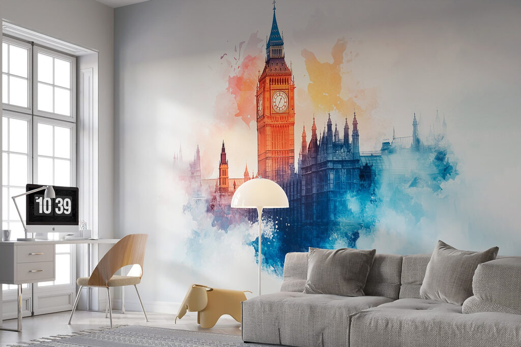 Clock tower in the clouds