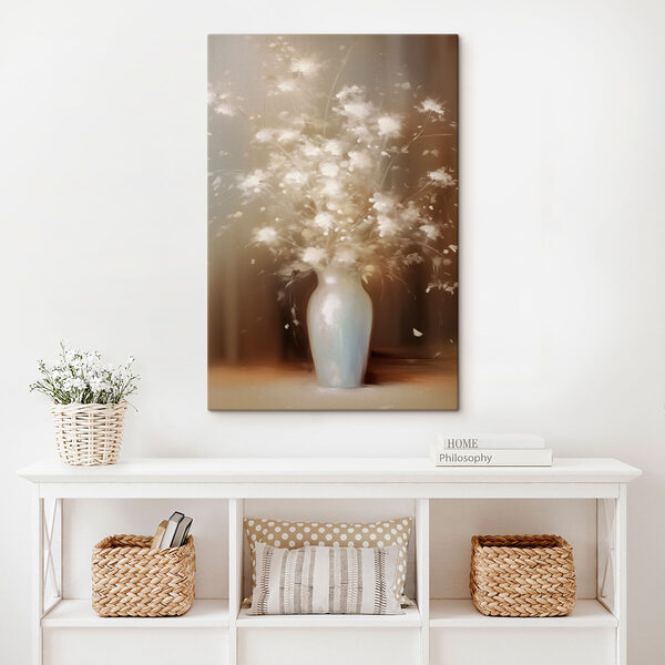 Tableaux Tableaux Vase blanc avec fleurs blanches (UGS : s43039)