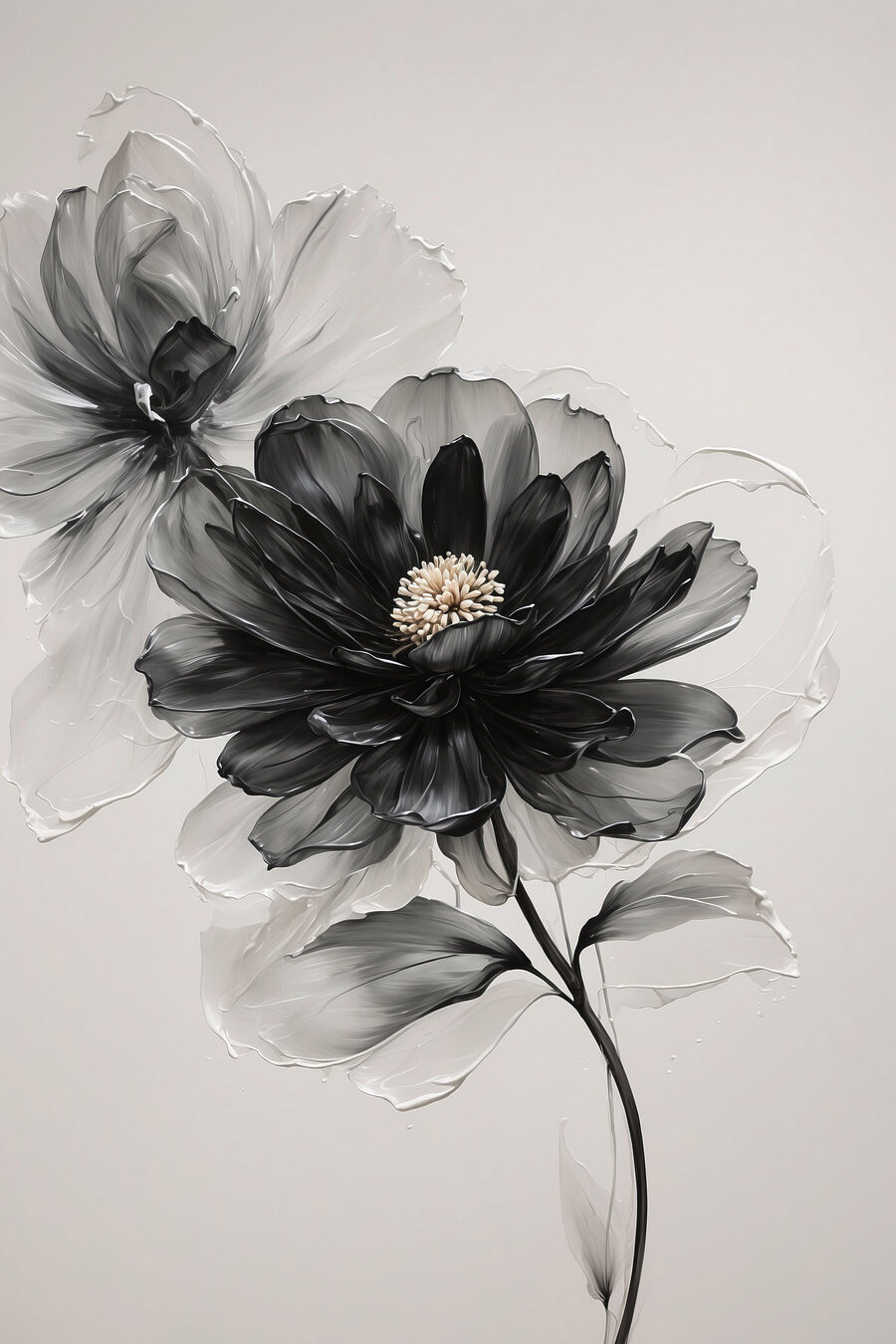 Fleur noire et blanche