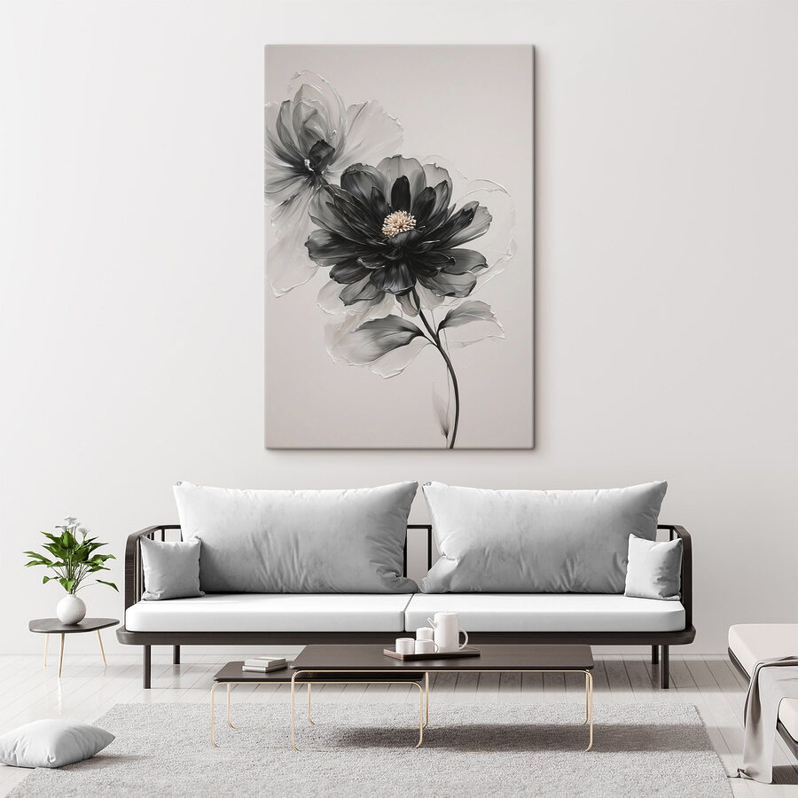 Fleur noire et blanche