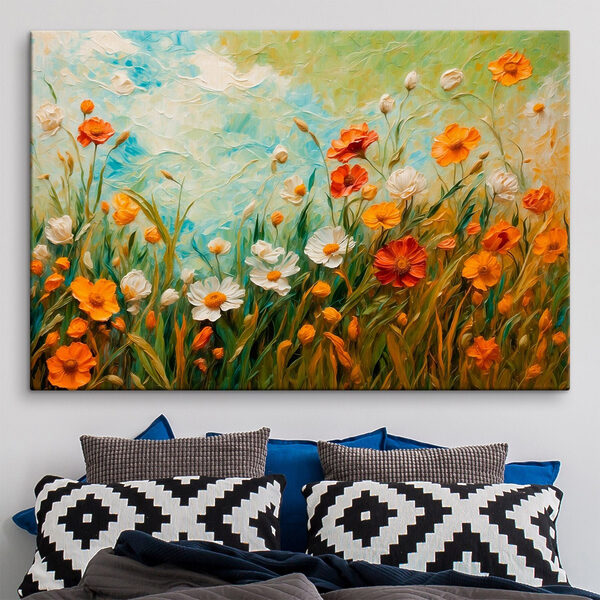 Peinture de fleurs dans un champ Peinture de fleurs dans un champ