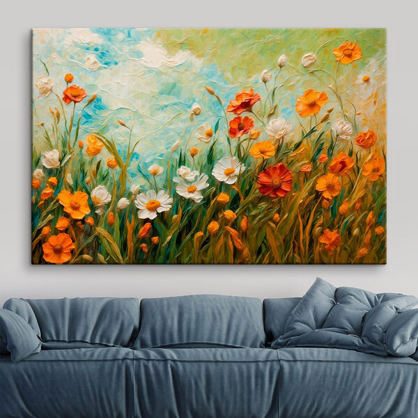 Peinture de fleurs dans un champ Peinture de fleurs dans un champ