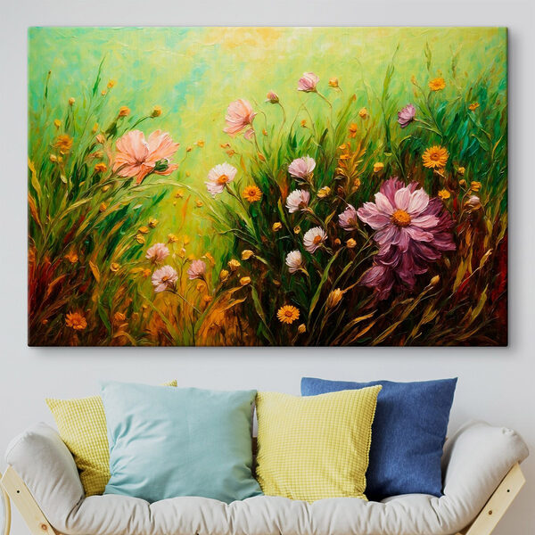 Peinture de fleurs dans un champ Peinture de fleurs dans un champ