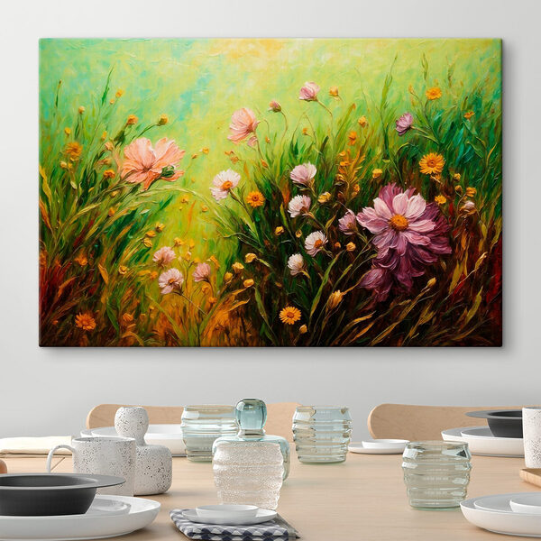 Peinture de fleurs dans un champ Peinture de fleurs dans un champ
