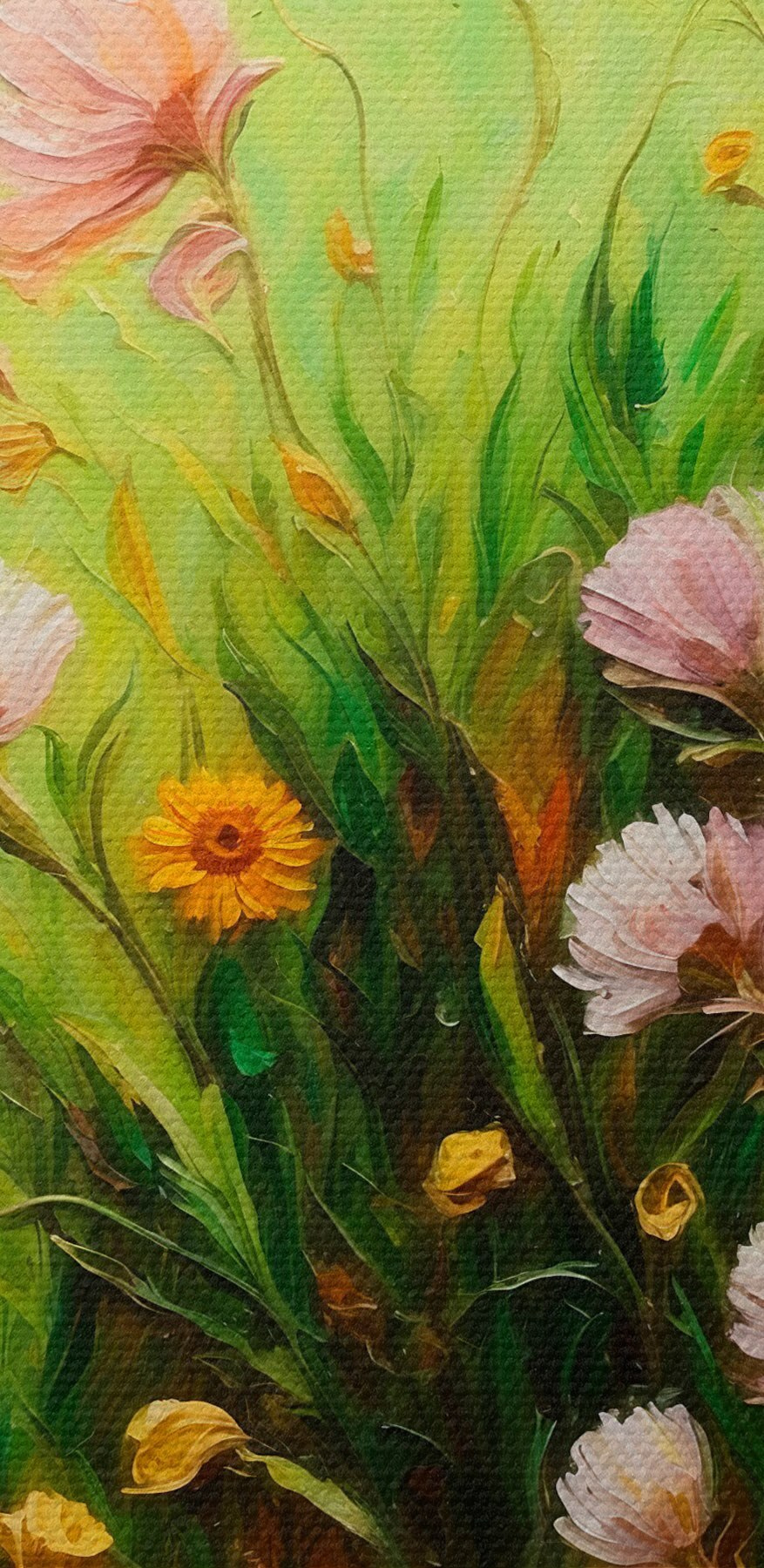Peinture de fleurs dans un champ Peinture de fleurs dans un champ