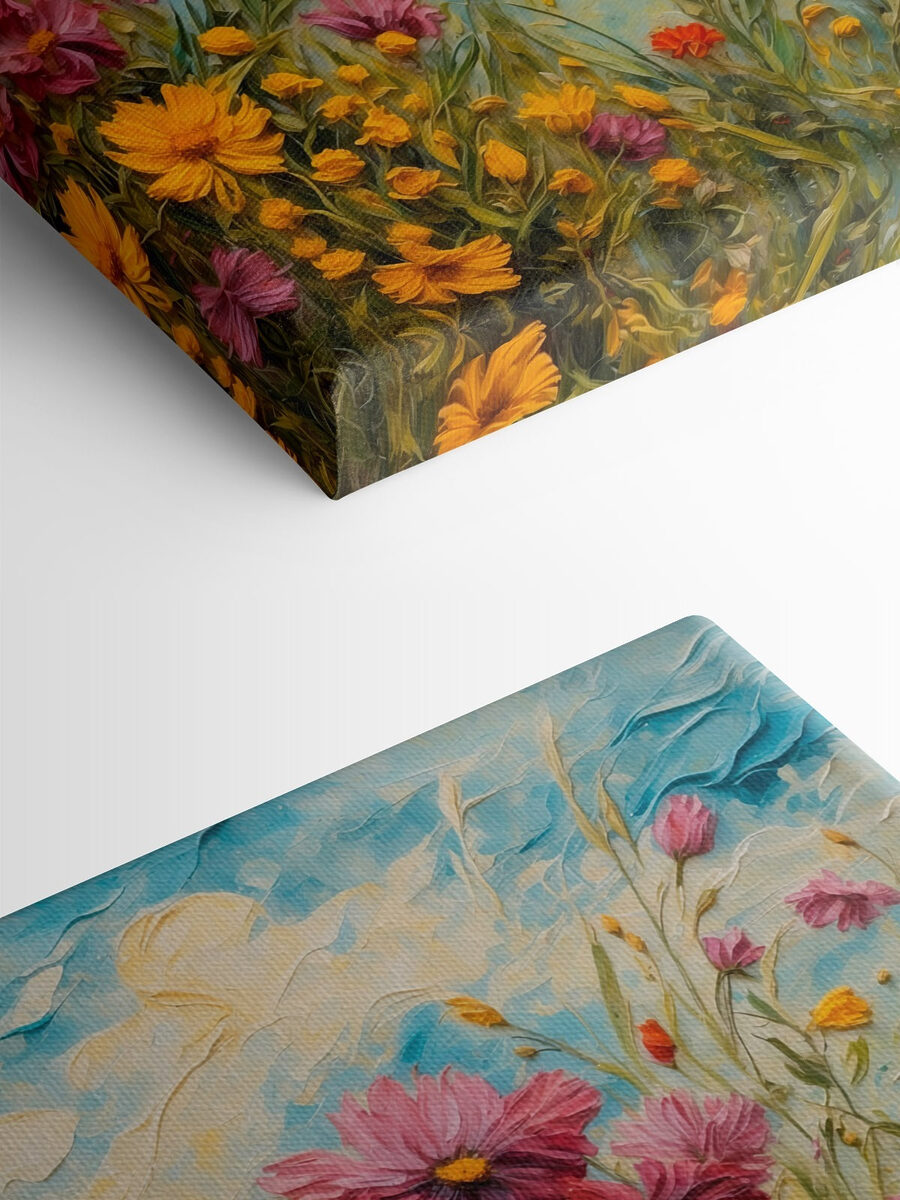 Peinture de fleurs et d'herbe