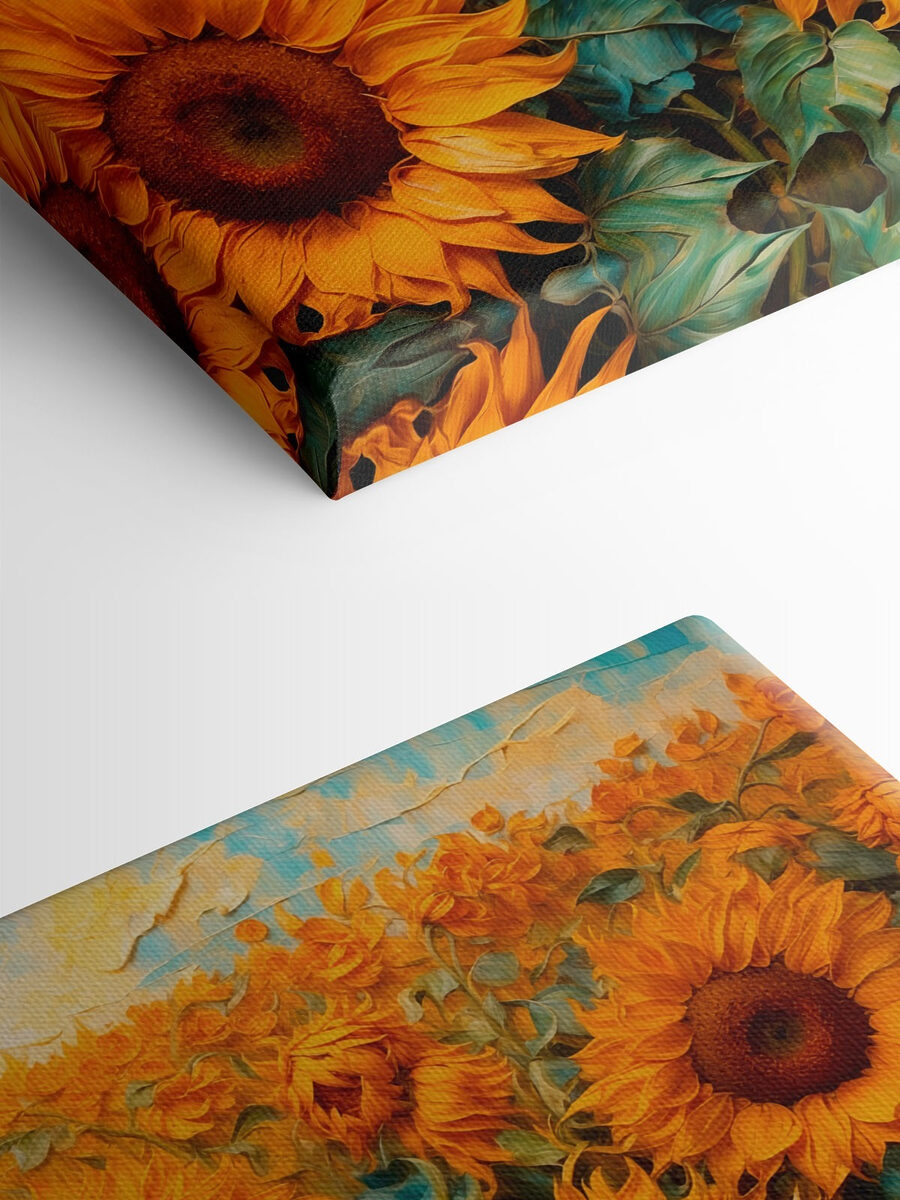 Peinture de tournesols dans un champ Peinture de tournesols dans un champ