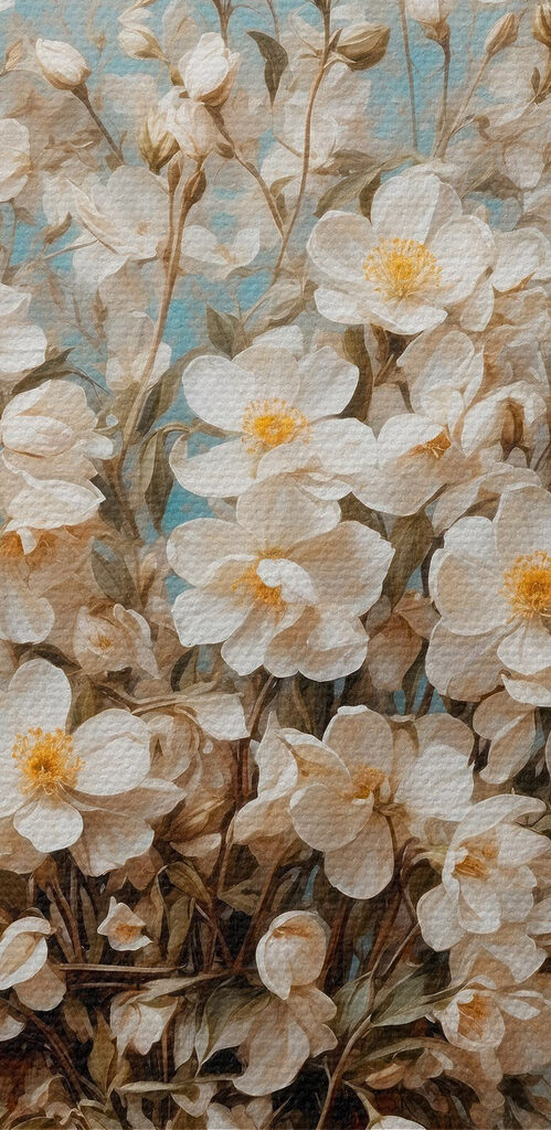 Vase of white flowers