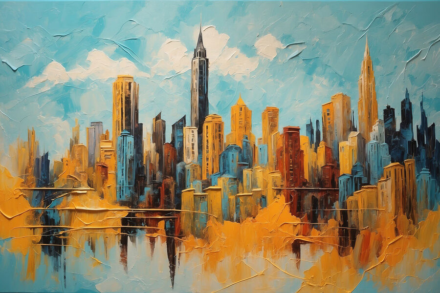 Peinture d'une ville