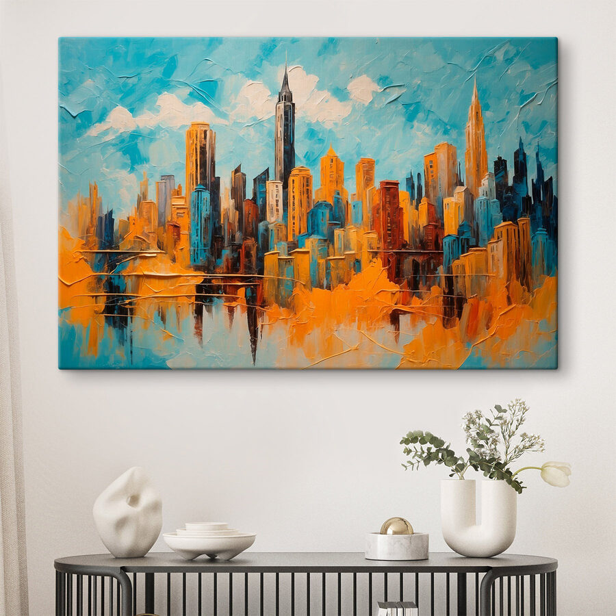 Peinture d'une ville