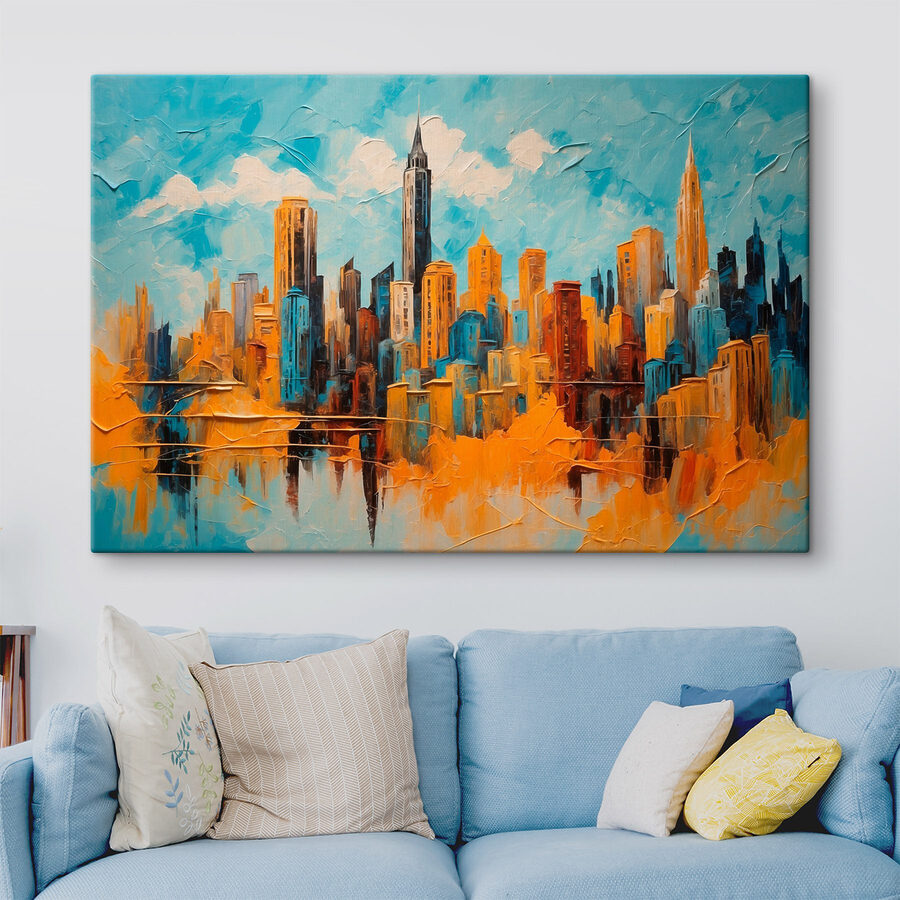 Peinture d'une ville