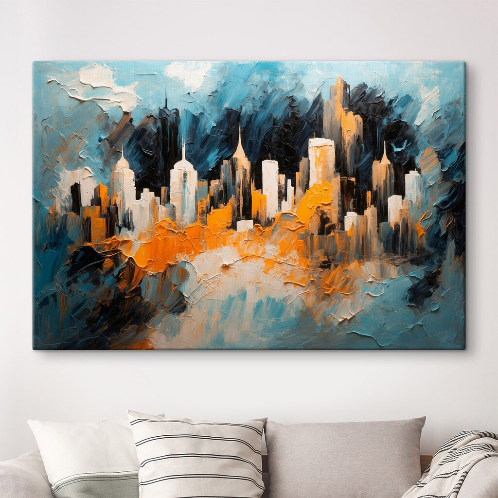 Painting of a city Painting of a city