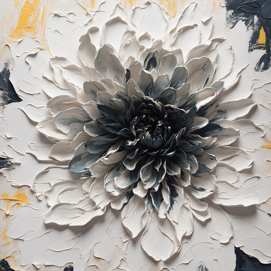 Fleur blanche et noire
