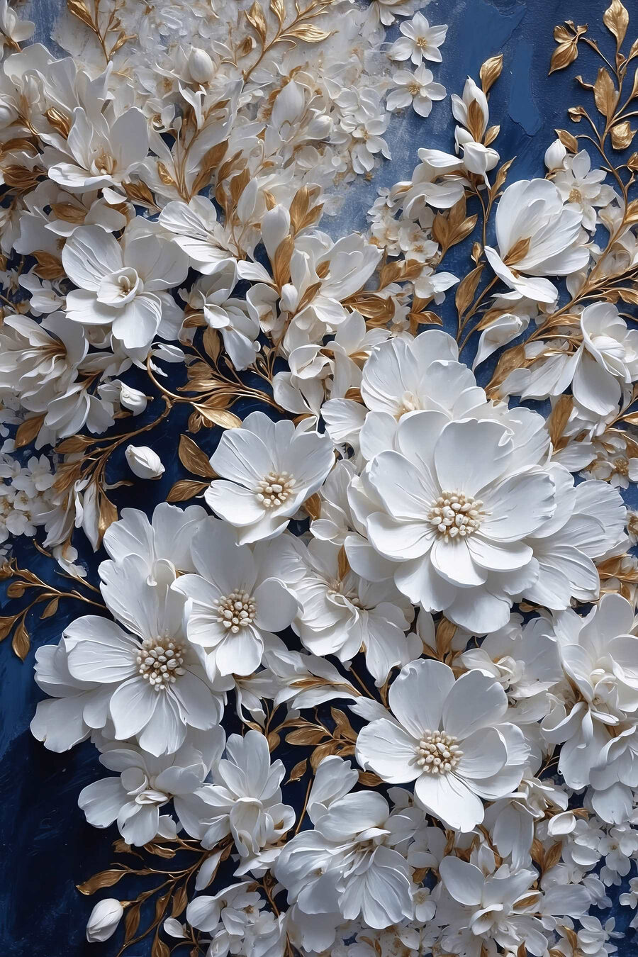 Fleurs délicates sur un fond riche