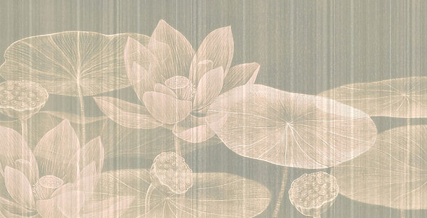 Motif délicat de fleurs et de feuilles de lotus Motif délicat de fleurs et de feuilles de lotus