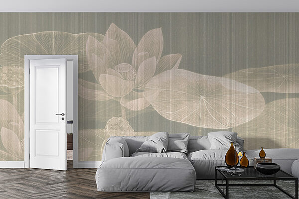 Motif délicat de fleurs et de feuilles de lotus Motif délicat de fleurs et de feuilles de lotus