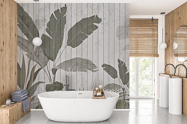 Papier peint avec des feuilles et des plantes Papier peint avec des feuilles et des plantes
