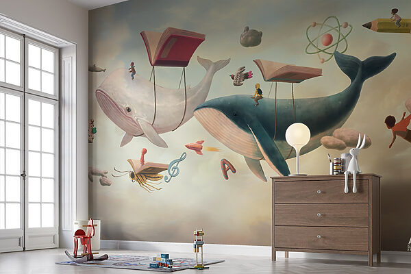 Baleine et baleine avec des livres et un livre sur elles Baleine et baleine avec des livres et un livre sur elles