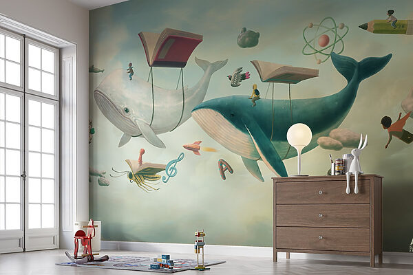 Baleine et baleine avec des livres et un livre sur elles Baleine et baleine avec des livres et un livre sur elles