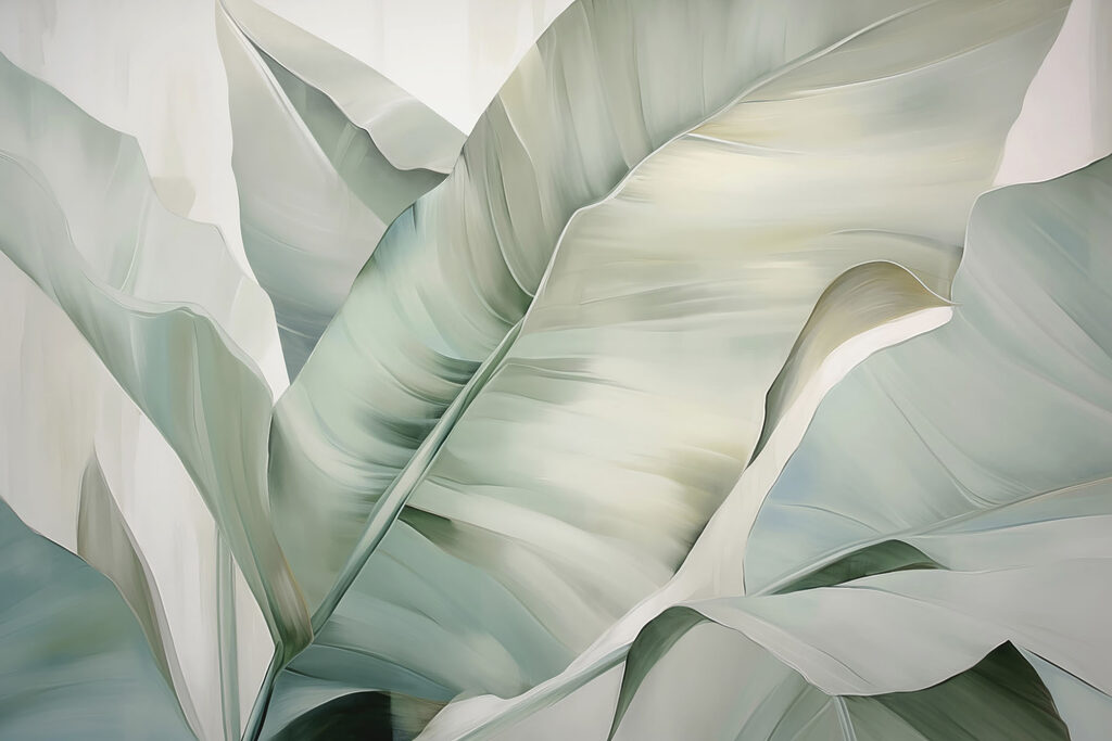 Feuilles luxuriantes dans des tons doux Feuilles luxuriantes dans des tons doux