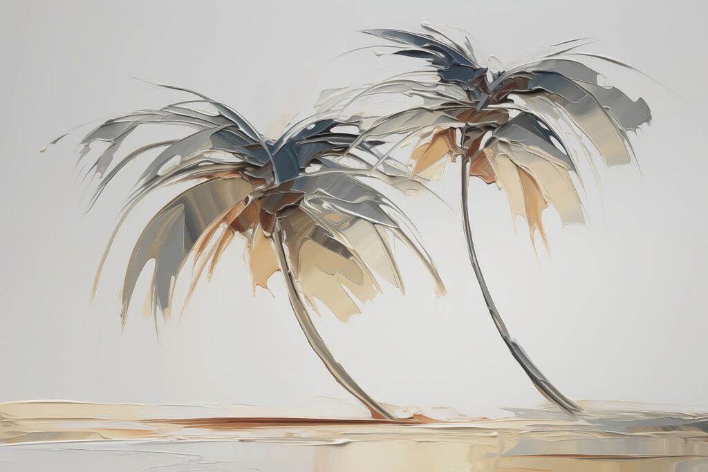 Palmiers sur une plage Palmiers sur une plage
