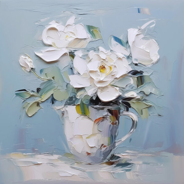 Peinture de fleurs dans une tasse Peinture de fleurs dans une tasse
