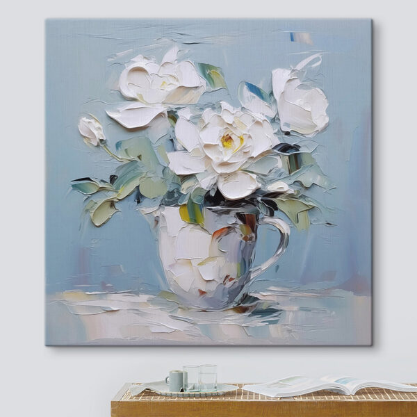 Peinture de fleurs dans une tasse Peinture de fleurs dans une tasse