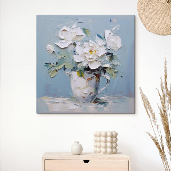 Peinture de fleurs dans une tasse Peinture de fleurs dans une tasse