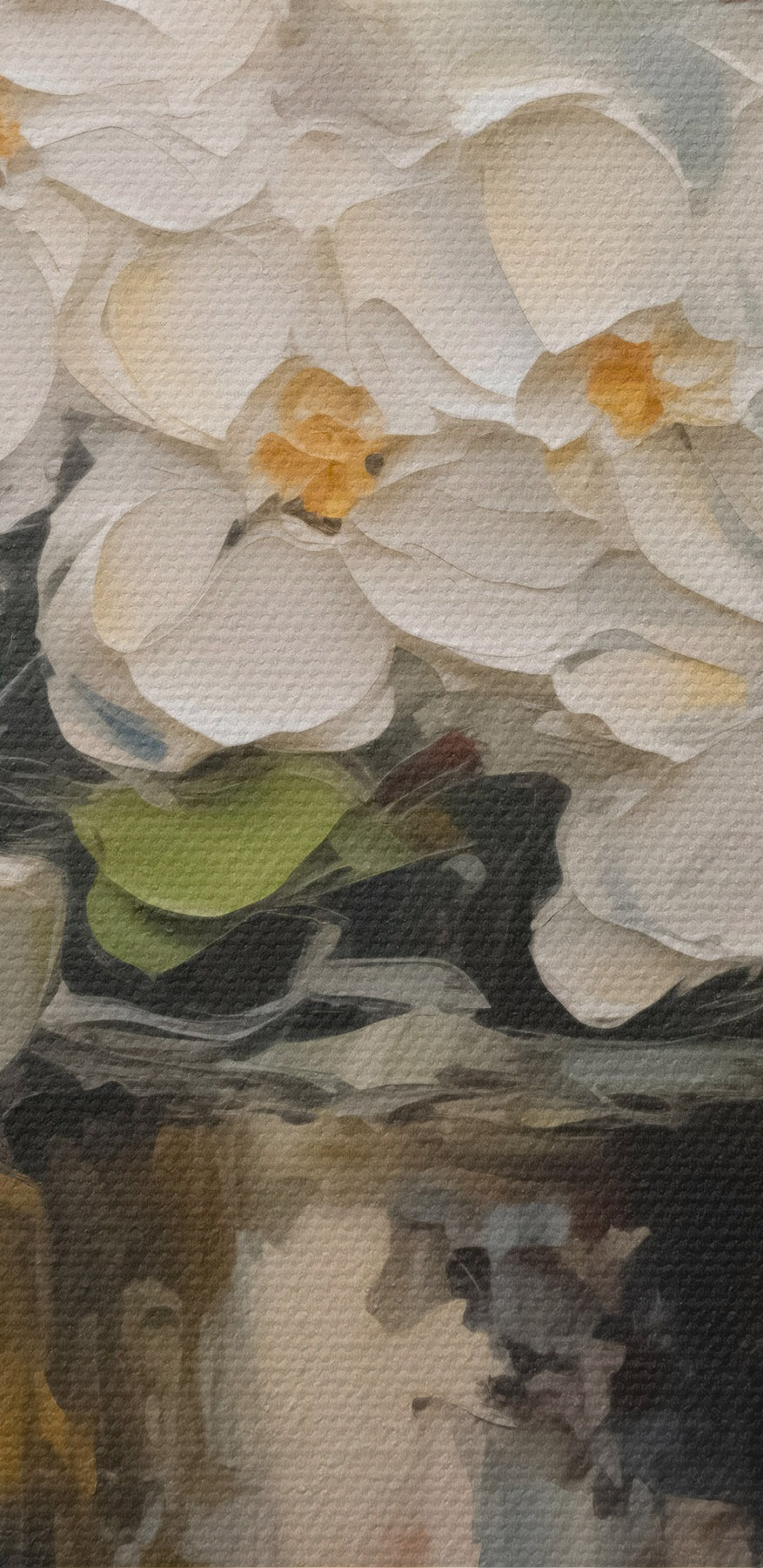 Peinture de fleurs dans un seau