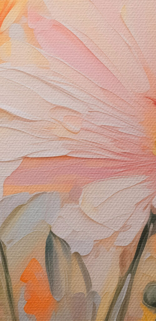 Painting of flowers on a blue background