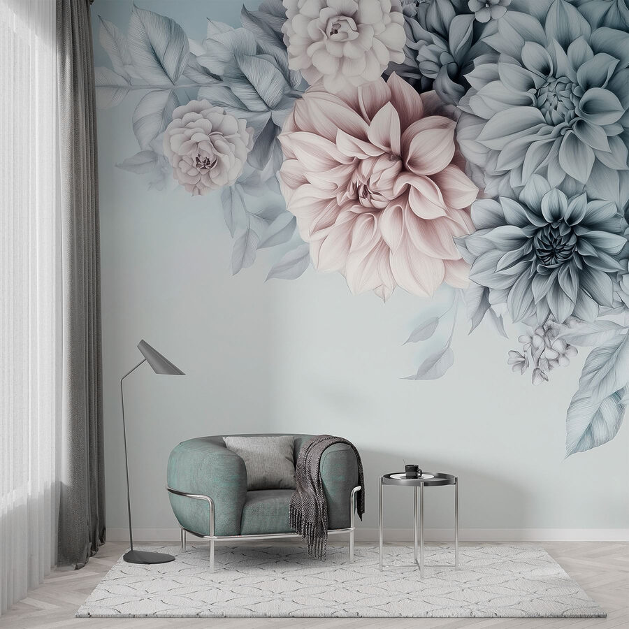 Groupe de fleurs avec feuilles
