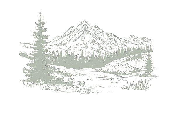 Dessin d'une chaîne de montagnes Dessin d'une chaîne de montagnes