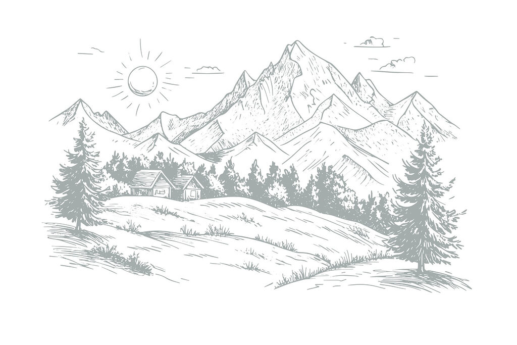 Paysage avec arbres et montagnes Paysage avec arbres et montagnes