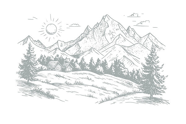 Paysage avec arbres et montagnes Paysage avec arbres et montagnes
